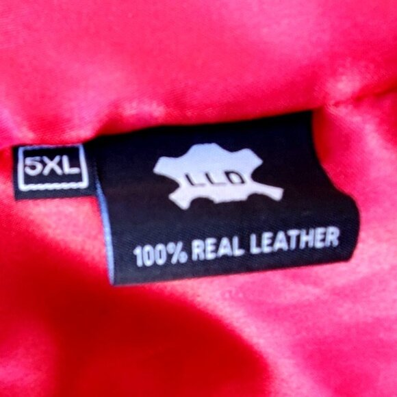 Red Leather Motorcycle Jacket Mens XL NWOT LLD Original Fonzy London Leathers - Picture 8 of 15